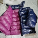 New unisex shiny nylon winter jacket wet look giant down coat oversized