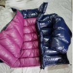 New unisex shiny nylon winter jacket wet look giant down coat oversized customized