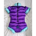 New shiny satin adult baby diaper suit romper