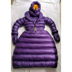 New shiny nylon wet look winter coat down dress DC2059 customized
