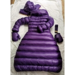 New shiny nylon wet look winter coat down dress DC2059 customized
