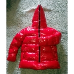 New unisex glossy nylon winter jacket wet look reversible down pullover