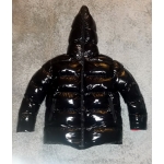 New unisex glossy nylon padded winter jacket wet look puffer reversible bubble down jacket size S-3XL