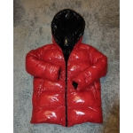 New unisex glossy nylon padded winter jacket wet look puffer reversible bubble down jacket size S-3XL