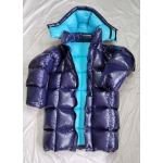 New shiny nylon wet look overfilled winter jacket down jacket with square quilting customized