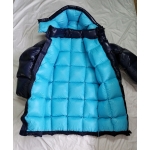New shiny nylon wet look overfilled winter jacket down jacket with square quilting