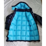 New shiny nylon wet look overfilled winter jacket down jacket with square quilting customized