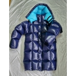New shiny nylon wet look overfilled winter jacket down jacket with square quilting customized