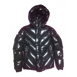 New unisex shiny nylon v-quilted wet look puffy down jacket down parka