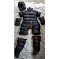 New unisex shiny or matt nylon winter overalls wet look down suit bondage DO120P2500b