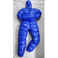 New unisex puffy shiny nylon winter overalls wet look down suit DS116PE000b customized