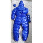 New unisex puffy shiny nylon winter overalls wet look down suit DS116PE000b customized