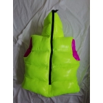 New unisex shiny nylon quilted winter waistcoat wet look puffer reversible bubble down vest overfilled