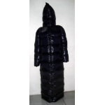 New unisex shiny nylon quilted winter coat wet look puffa reversible bubble down coat M - 3XL