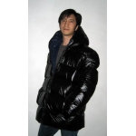 New unisex shiny nylon padded winter jacket wet look puffy down jacket DJ2033B