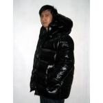 New unisex shiny nylon padded winter jacket wet look puffy down jacket DJ2033B