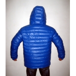 New unisex shiny nylon quilted winter jacket wet look puffy down jacket