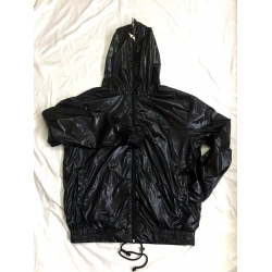 New shiny nylon wet look wind jacket rain jacket with locking zipper