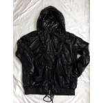 New shiny nylon wet look wind jacket rain jacket with locking zipper