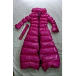 New shiny nylon wet look long winter coat quilted down coat M - 3XL