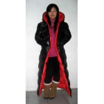 New unisex shiny nylon quilted winter coat wet look puffa reversible bubble down coat M - 3XL