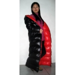 New unisex shiny nylon quilted winter coat wet look puffa reversible bubble down coat M - 3XL