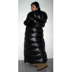 New unisex shiny nylon quilted winter coat wet look puffa reversible bubble down coat M - 3XL