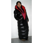 New unisex shiny nylon quilted winter coat wet look puffa reversible bubble down coat M - 3XL