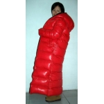 New unisex shiny nylon quilted winter coat wet look puffa reversible bubble down coat M - 3XL