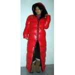 New unisex shiny nylon quilted winter coat wet look puffa reversible bubble down coat M - 3XL