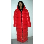 New unisex shiny nylon quilted winter coat wet look puffa reversible bubble down coat M - 3XL