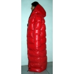 New unisex shiny nylon quilted winter coat wet look puffa reversible bubble down coat M - 3XL