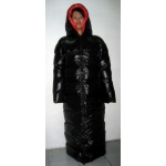 New unisex shiny nylon quilted winter coat wet look puffa reversible bubble down coat M - 3XL