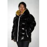 New unisex glossy nylon padded winter jacket wet look puffer reversible bubble down jacket size S-3XL