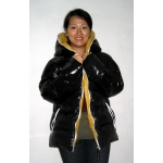 New unisex glossy nylon padded winter jacket wet look puffer reversible bubble down jacket size S-3XL