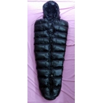 New shiny nylon wet look bondage sleeping bag down sleeping sack black custom made