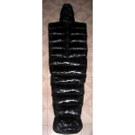 New shiny nylon wet look puffa mummy sleeping sack down sleeping bag black custom made