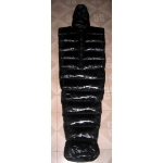 New shiny nylon wet look puffa mummy sleeping sack down sleeping bag black custom made