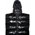 New shiny nylon wet look puffa mummy sleeping sack down sleeping bag black custom made