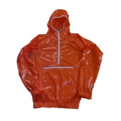 New shiny nylon wet look anorak wind jacket raincoat size M-XXL