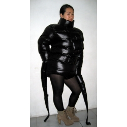 New unisex shiny nylon wet look winter straitjacket down body diaper bondage M - 3XL