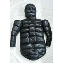 New shiny nylon wet look winter straitjacket down diaper suit vest multiple