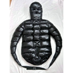 New shiny nylon wet look winter straitjacket down restraint diaper suit fetish M - 3XL