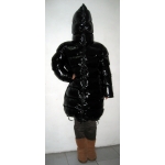 New unisex shiny nylon quilted winter coat wet look puffer down coat