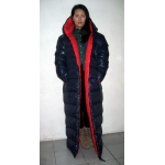 New unisex shiny nylon quilted winter coat wet look reversible down coat M - 3XL