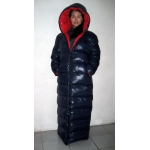 New unisex shiny nylon quilted winter coat wet look reversible down coat M - 3XL