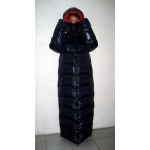 New unisex shiny nylon quilted winter coat wet look reversible down coat M - 3XL