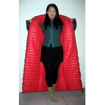 New unisex shiny nylon quilted winter coat wet look reversible down coat M - 3XL