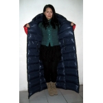 New unisex shiny nylon quilted winter coat wet look reversible down coat M - 3XL