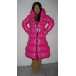 New shiny nylon wet look winter coat quilted down coat M - 3XL